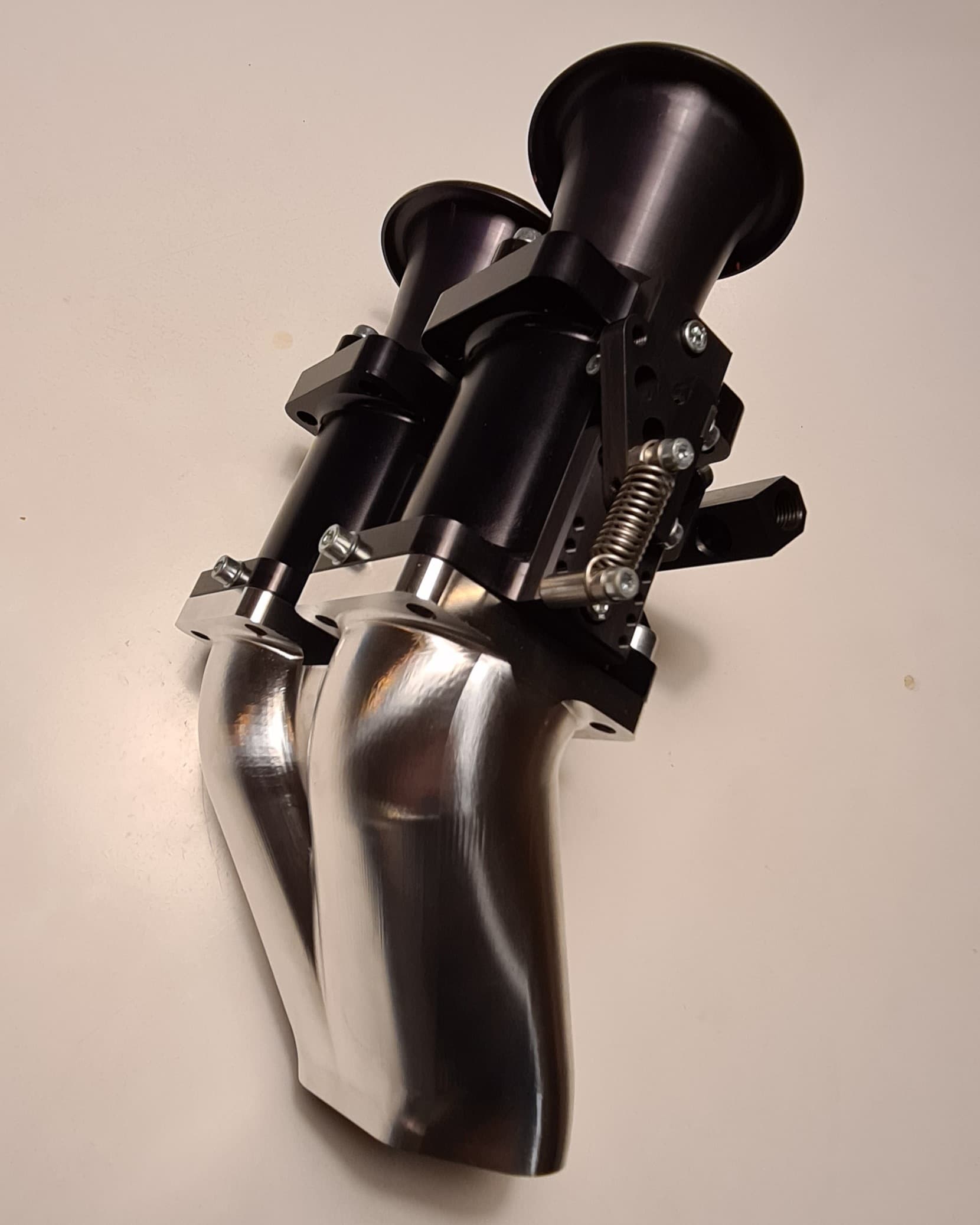 Custom-made twin intake velocity stack, a special fabrication