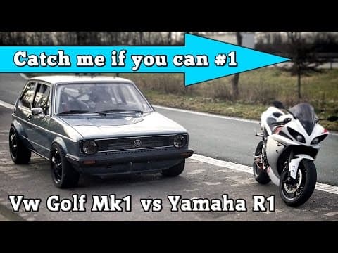 Video preview: VW Golf Mk1 1056HP vs Yamaha R1 182HP street race